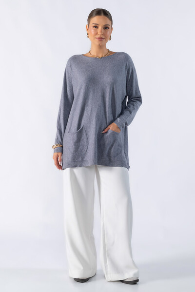 Foto Blusa sueter basico amplo com bolsos
