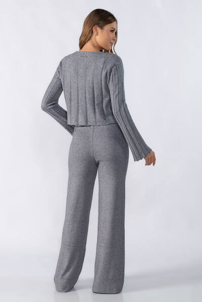 Foto Cardigan curto texturizado listras
