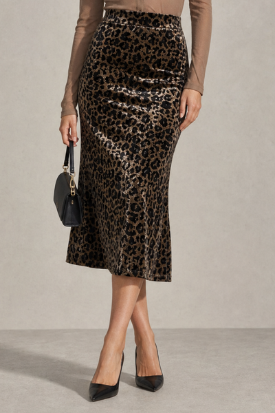 Foto Saia veludo animal print