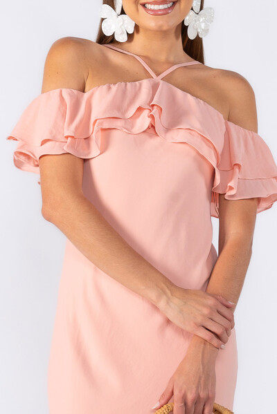 Foto Vestido midi babados alças