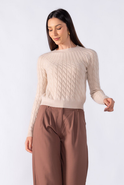 FotoBlusa sueter texturizada manga longa