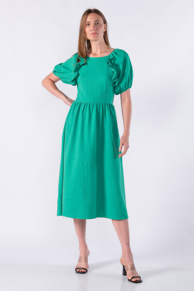 Foto Vestido midi manga bufante