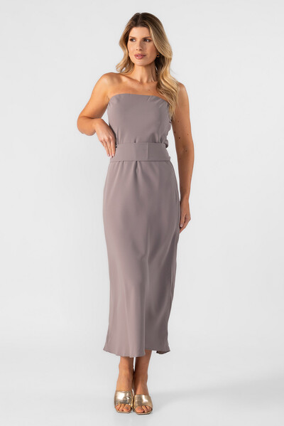 FotoVestido crepe tomara que caia com faixa