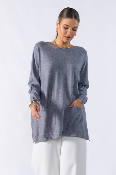 Foto Blusa sueter basico amplo com bolsos