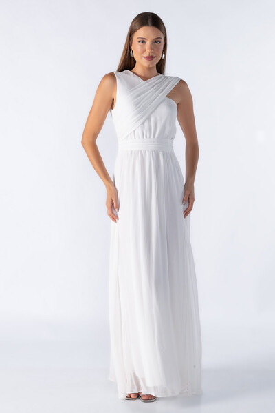 Foto Vestido longo com transpassado no decote