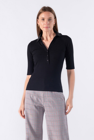 Foto Blusa polo com manga 3/4