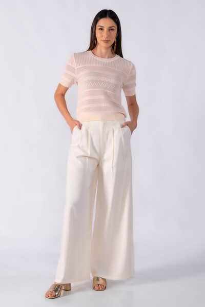 Foto Blusa texturizada manga curta