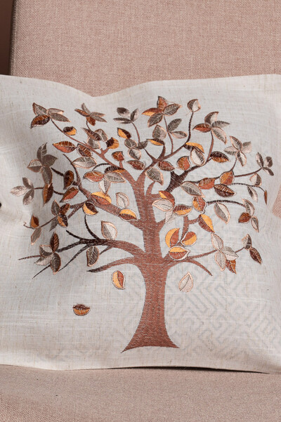 Foto Capa de almofada arvore bordada