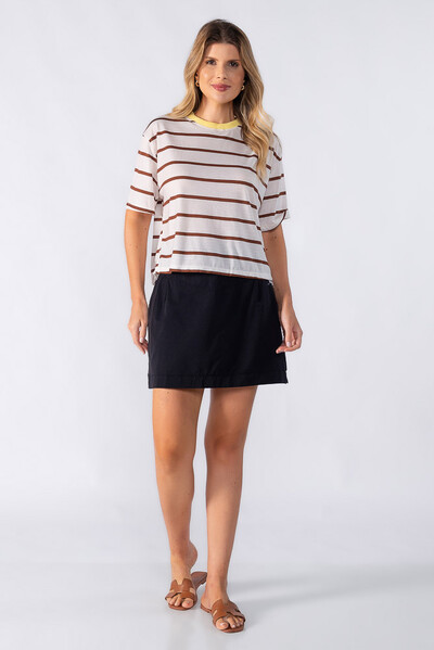 FotoBlusas curta listrada bicolor