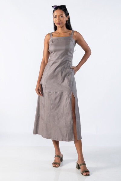Foto Vestido Midi Couro Resinado