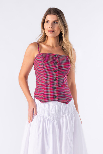 Foto Blusa xadrez com botoes