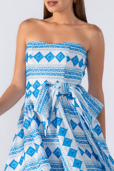 FotoVestido midi tomara que caia com laco