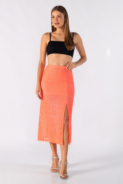 FotoSaia midi em paete com fenda