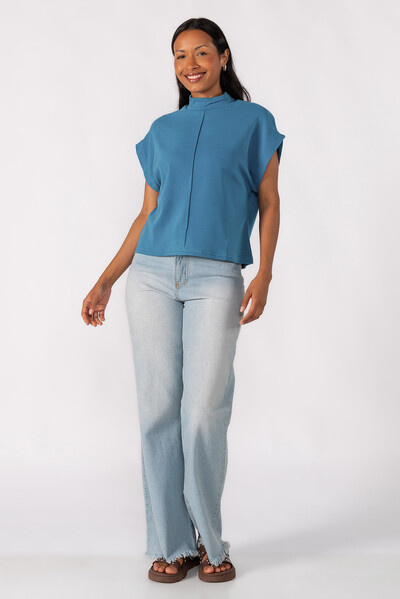 Foto Blusa gola alta canelada