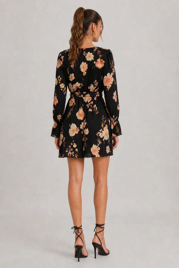 Vestido curto estampado