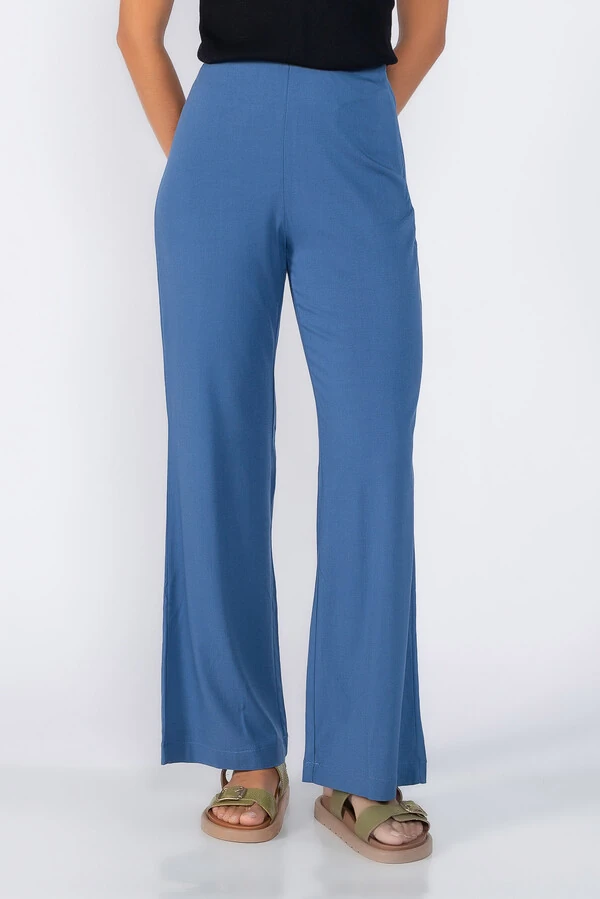 Calca reta com ziper lateral