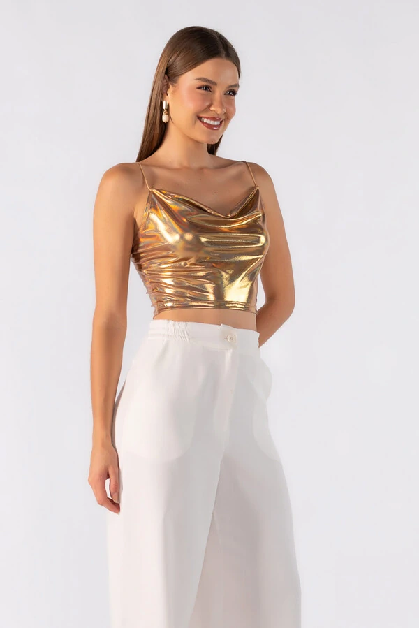 Top malha alça fina