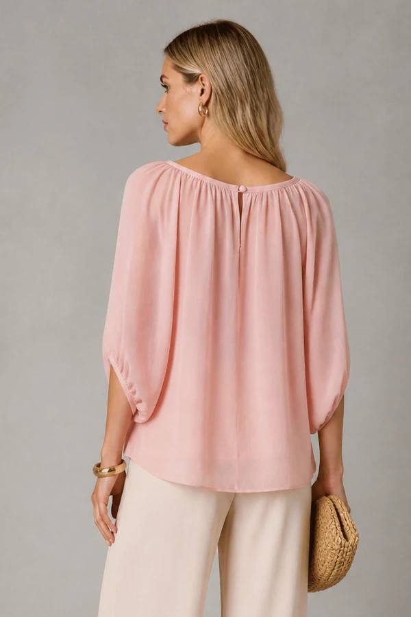 Blusa em crepe com pregas