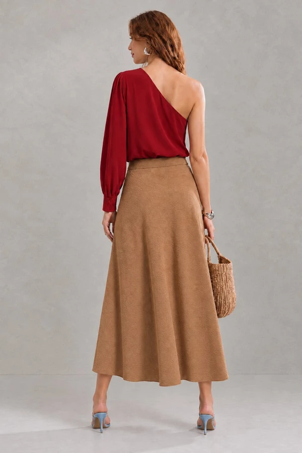 Saia Midi com Detalhe em Zebrinha