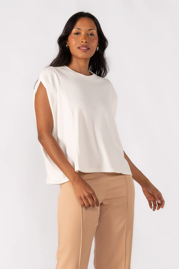 Blusa oversized canelada