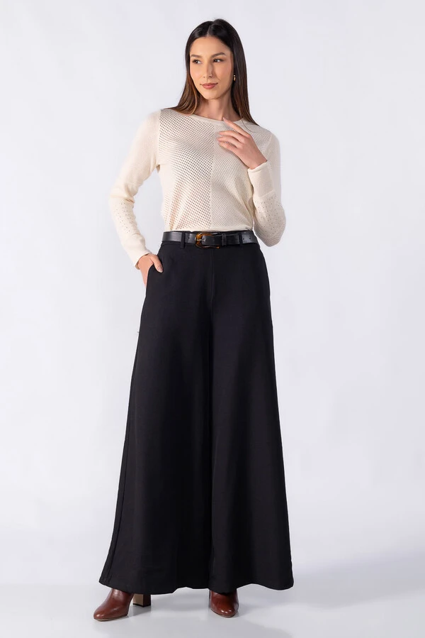 Blusa texturizada manga longa toque seda