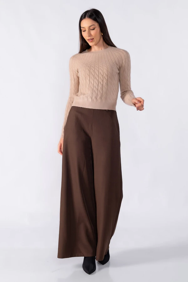 Blusa sueter texturizada manga longa
