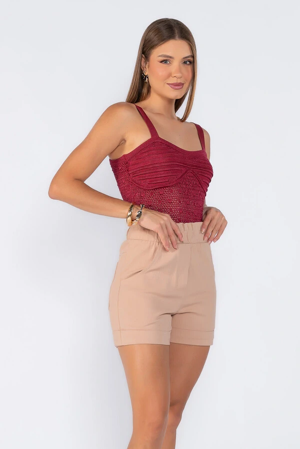 Cropped tricot texturizado