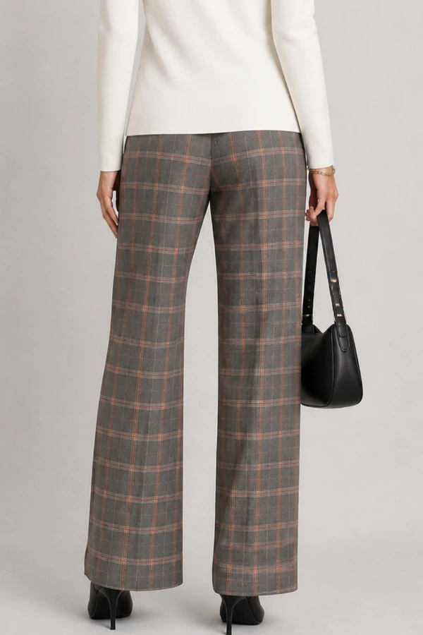Calça pantalona xadrez