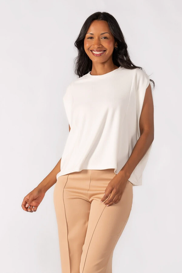Blusa oversized canelada