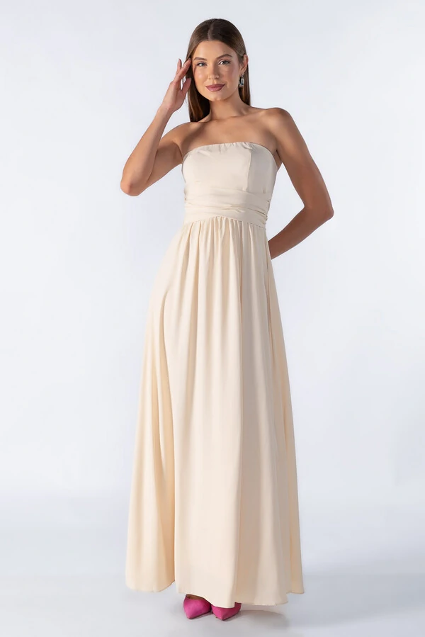 Vestido longo tomara que caia