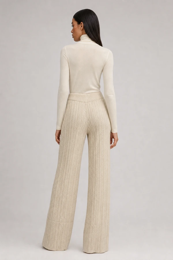 Calça tricot texturizada