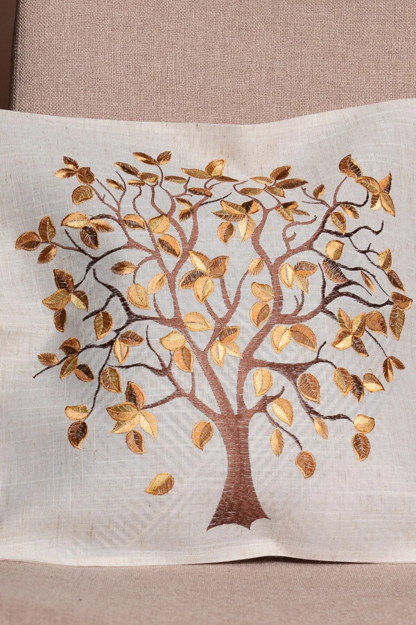 Capa de almofada arvore bordada