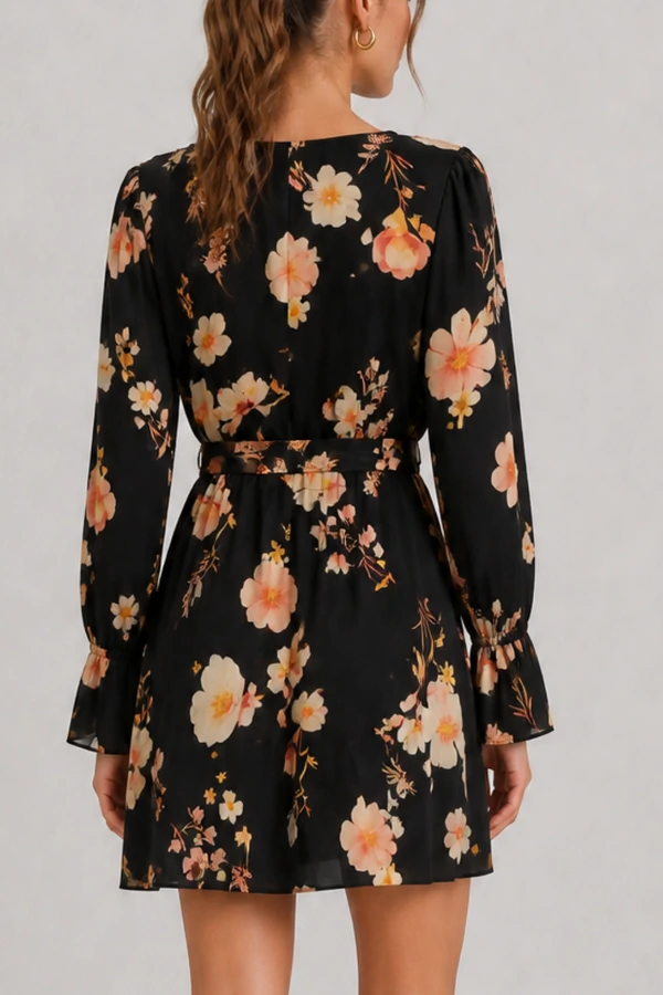 Vestido curto estampado