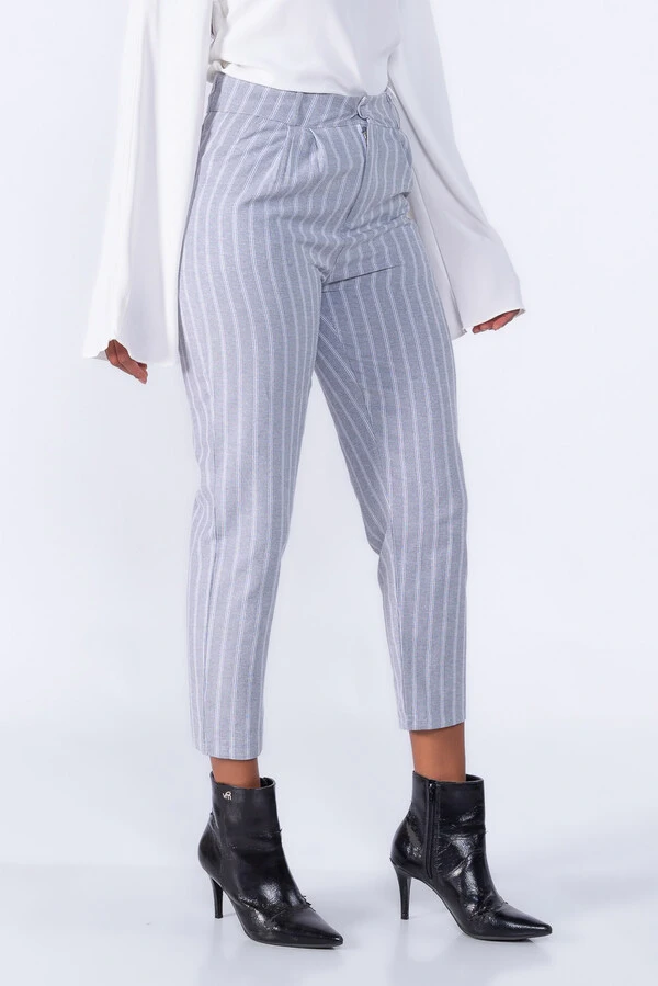 Calça Risca de Giz Pregas