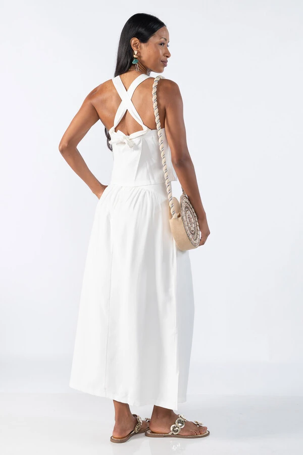 Blusa alfaiataria alça cruzada