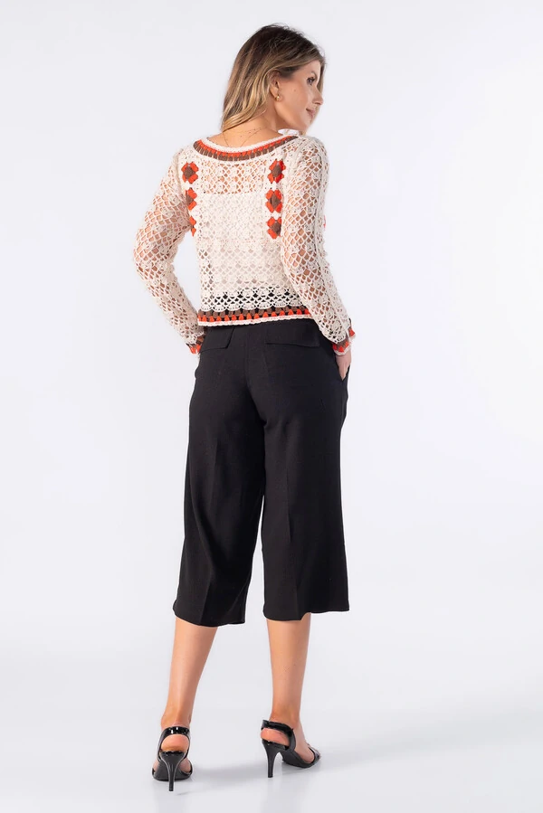 Cardigan curto croche