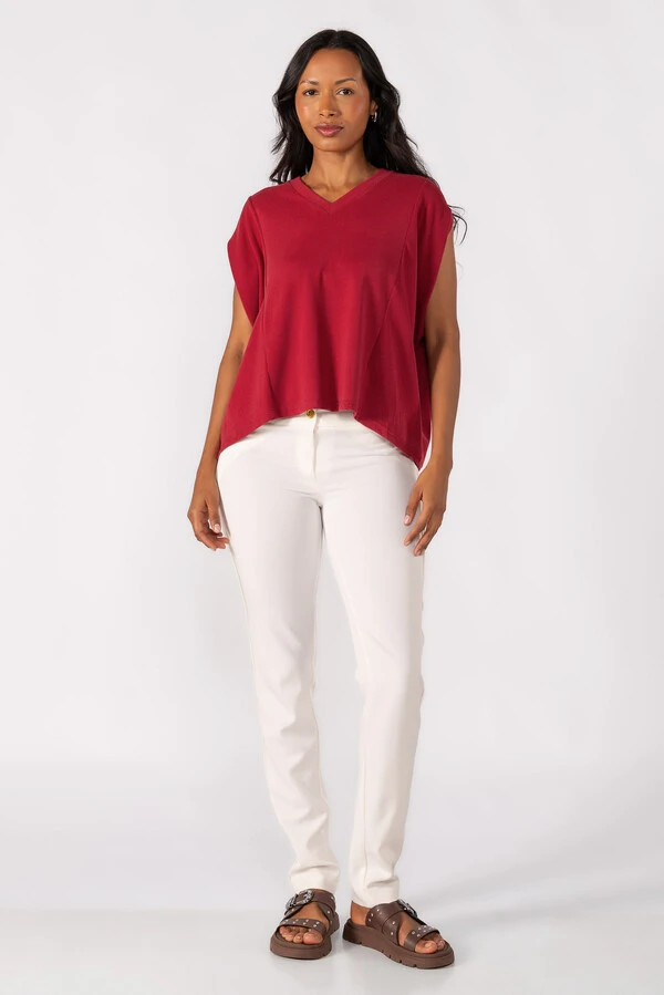 Blusa oversized decote em V