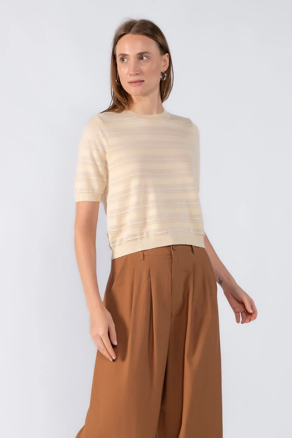 Blusa listrada manga curta