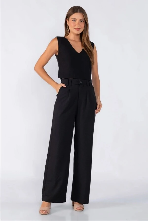 Blusa curta decote V