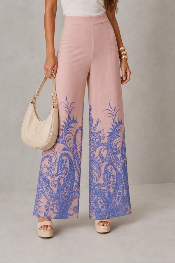 Conjunto estampado túnica e calça chiffon