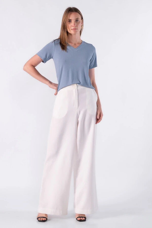 Blusa malha canelada basica