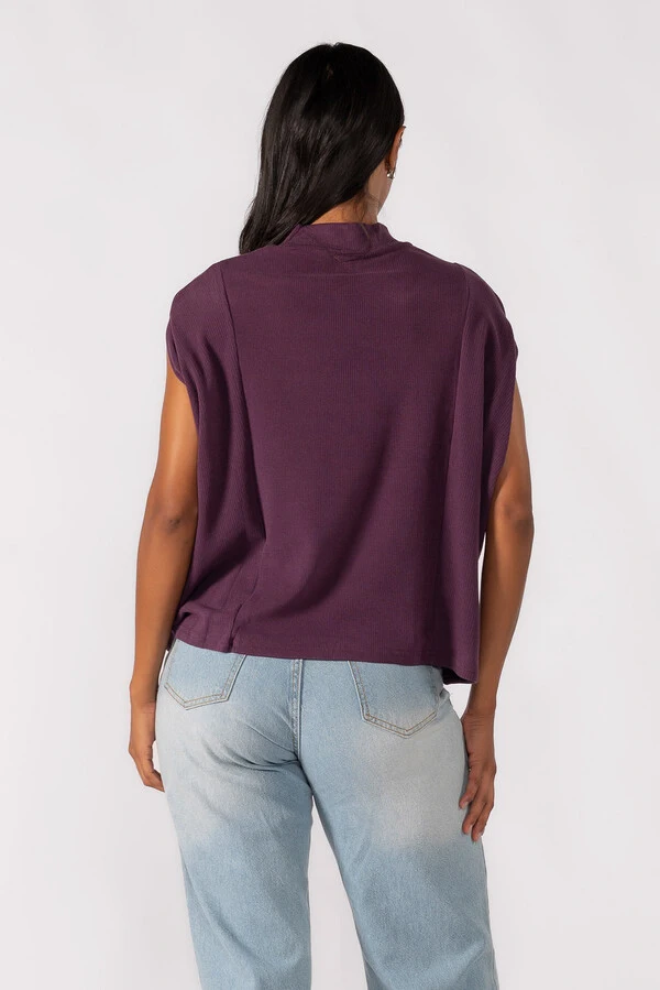 Blusa flanelada gola alta