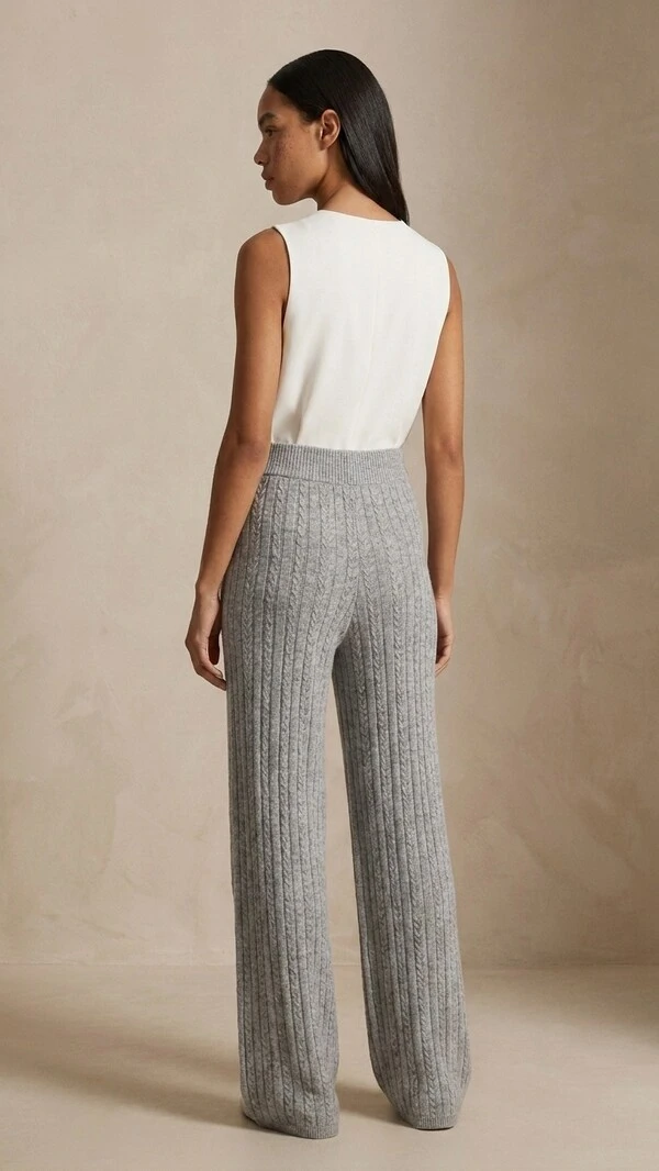 Calça tricot texturizada