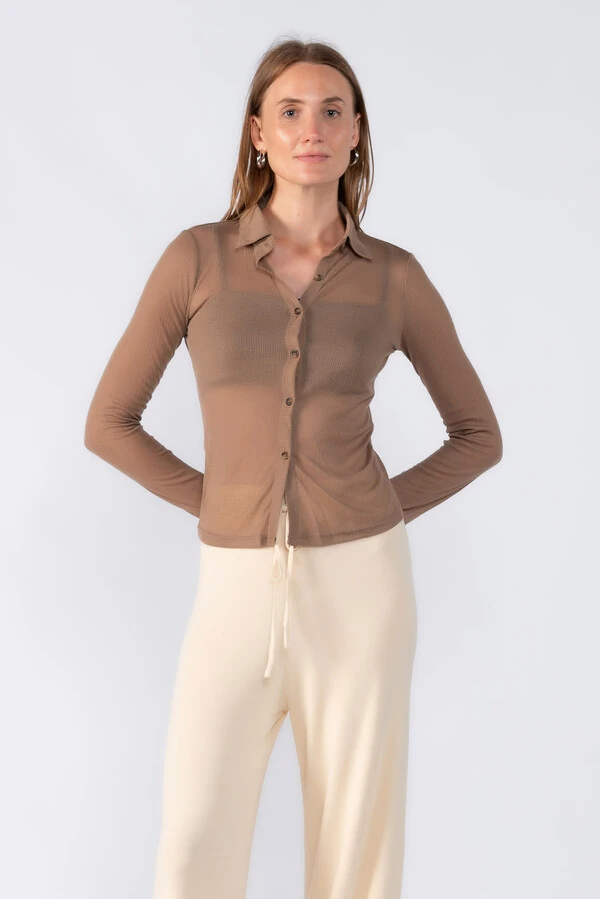 Blusa malha canelada