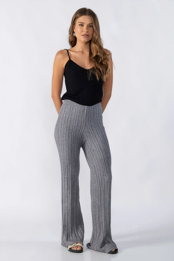Calça tricot texturizada