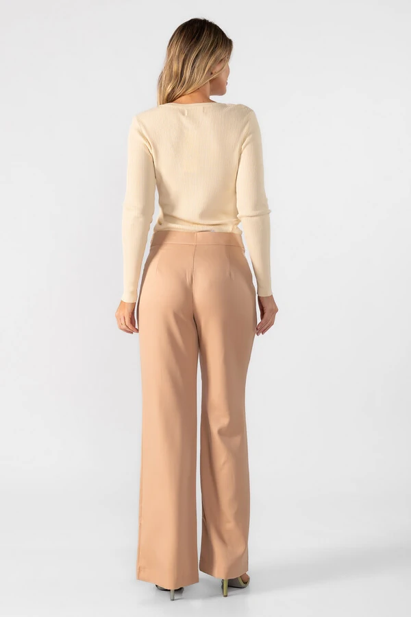 Blusa modal decote v manga longa