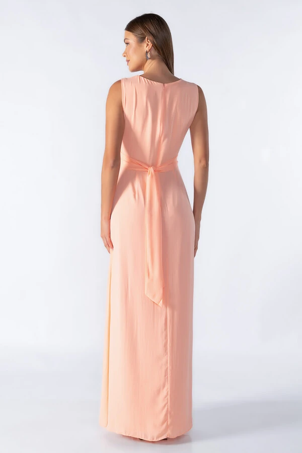 Vestido longo decote transpassado