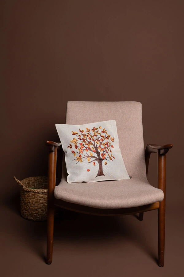 Capa de almofada arvore bordada