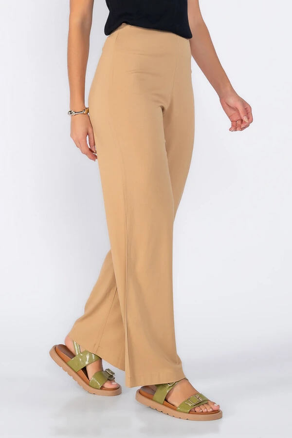 Calca reta com ziper lateral