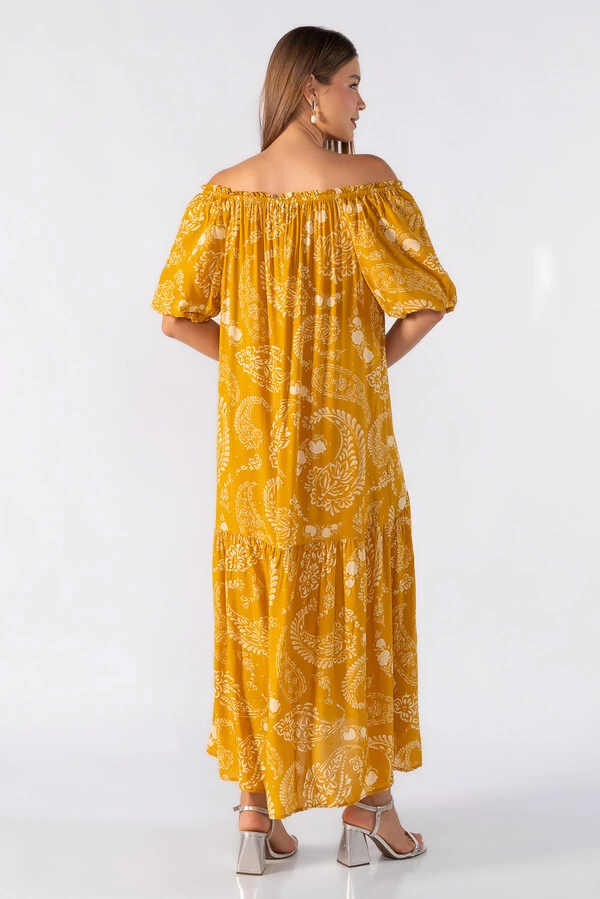 Vestido ombro a ombro detalhe em lurex